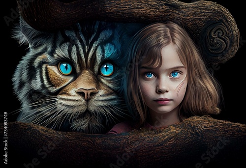 Alice and the Cheshire Cat. Generative AI