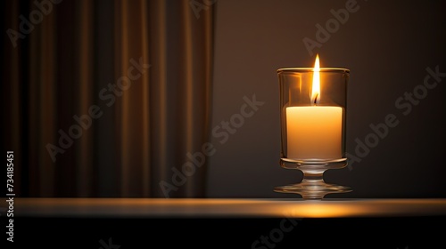flame candle in holder