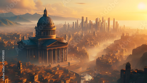 Nova Roma's Blend of Ancient Grandeur and Cutting-Edge Technology in a Sprawling Metropolis