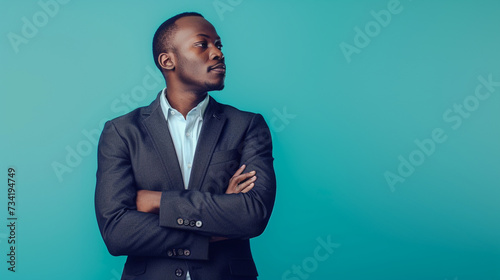 Southern African Businessman, Isolated on Solid Background - Copy Space Provided