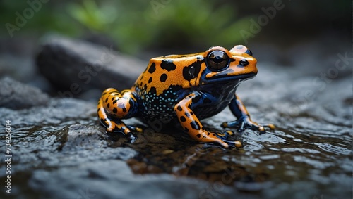 Silverstone's poison frog near shore