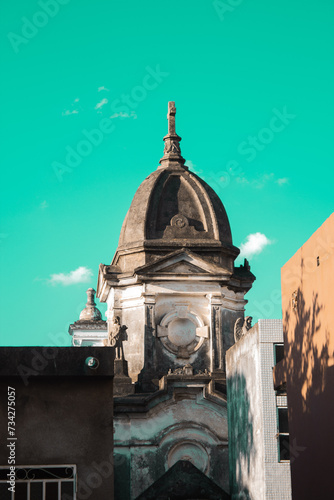 Torre estilo neoclásico italiano del siglo XX, Cementerio de la Recoleta, Asunción-Paraguay