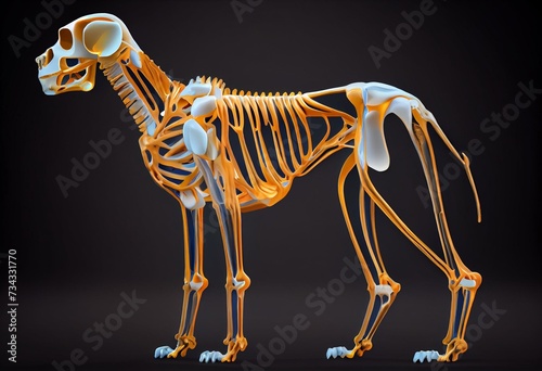 Humerus Bones Dog skeleton Anatomy For Medical Concept 3D. Generative AI