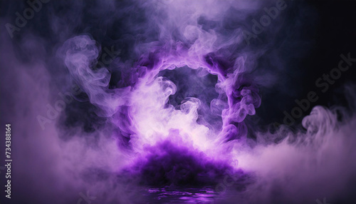 explosive purple smoke emanating from void center, creating eerie ambiance