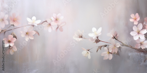 Spring background with muted color flowers