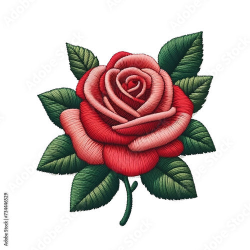  embroidered rose patch vector 