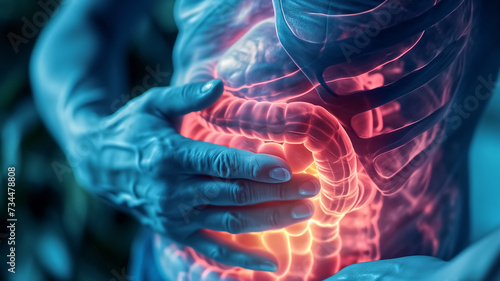 3D Illustration of Human Digestive System Anatomy for Medical Concept