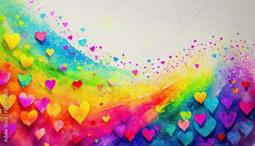 Rainbow coloured heart theme card