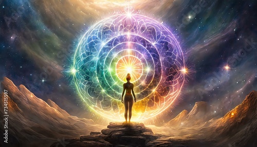 Background of energy healing chakras, magic, occultism, spiritual aura