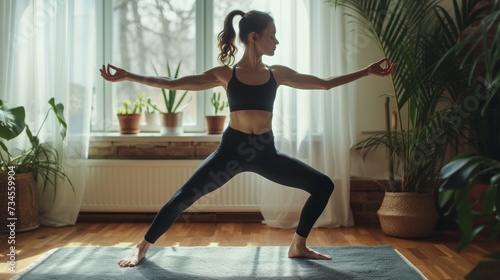 Woman Doing Yoga Pose on yoga mat