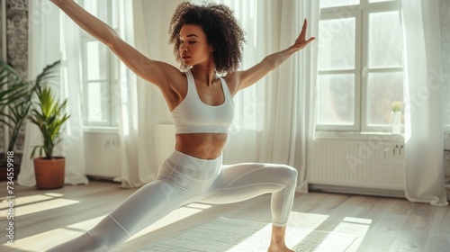 Woman Doing Yoga Pose on yoga mat