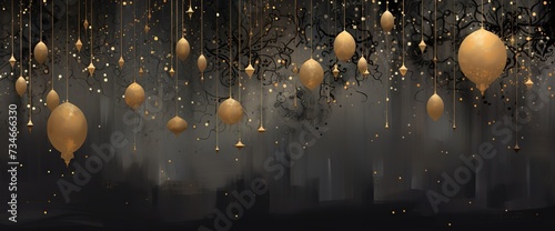 Beautiful ramadan kareem background with lanterns