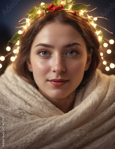 Woman With a Wreath on Her Head