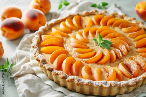 Homemade summer apricot pie a delicious and healthy vegan dessert made with fresh apricots and a touch of French pastries
