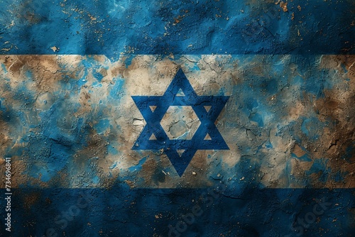 Israel's Star of David Flag: A Blue and White Symbol of Unity and Pride Generative AI