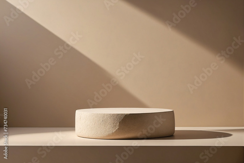 Empty pedestal stone mockup product display