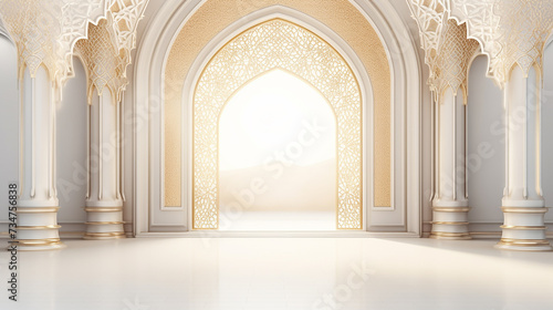 beautiful islamic decoration background for ramadan. arabic islamic elegant white luxury ornament background.