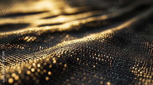 A close-up of the texture of the fabric. Macro shot of fabric structure. Bokeh. Generative AI