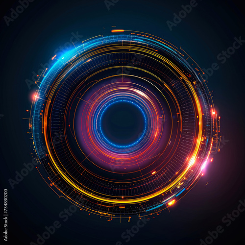 Abstract futuristic camera lens background