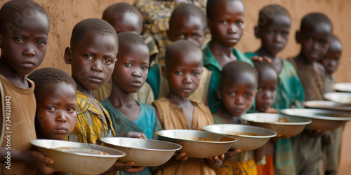 Children In Line For Food Heartbreaking Glimpse Of Poverty In Africa