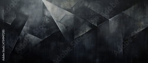 Smokey black canvas, with geometric shadows subtly layered, creating a profound sense of enigma and abstract beauty.