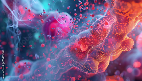 An abstract representation of the future of regenerative medicine illustrating 3D printed organs and tissues interwoven with digital and biological elements highlighting the fusion of technology