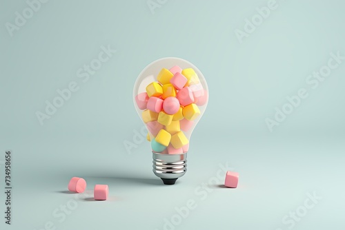 creative light bulb and speech bubbles