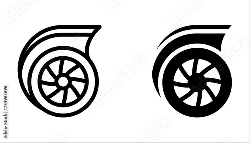 Turbo icon set. For web design. vector illustration on white background
