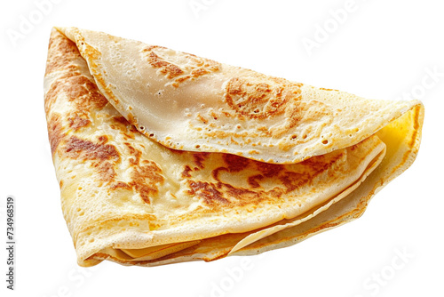 French crepe folded into a triangle shape isolated on transparent or white background, png
