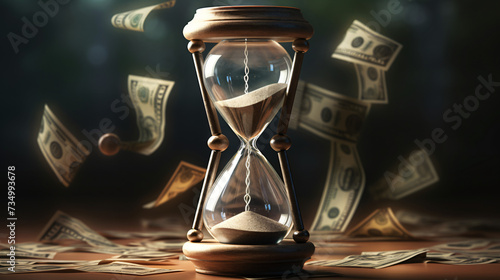 Time Is Money: Hourglass and US Dollars