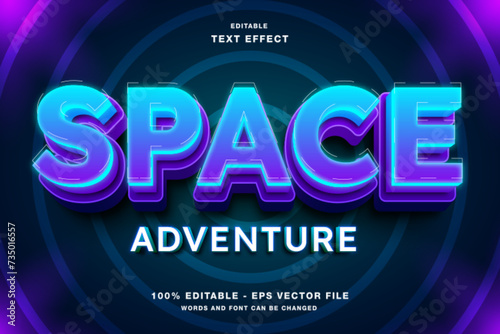 Space adventure 3d editable text effect