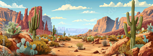 Arizona desert landscape background. ai generative.