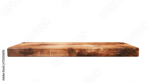 Piece of Wood on Table, Isolated on a Transparent Background