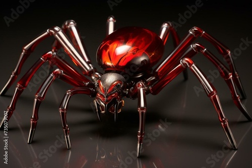 Glossy arachnid with an acrylic finish. Generative AI