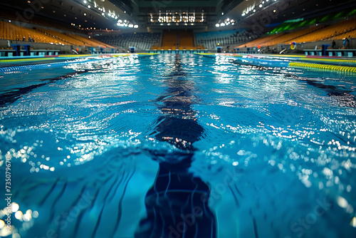 Olympic sport. Olympic pool for swimmers.