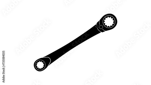 Ratchet Spanner, black isolated silhouette