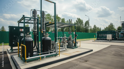 A station for processing agricultural waste to produce an environmentally friendly source of energy - methane. From waste to energy: this station produces methane, reducing environmental impact.