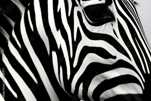 Monochrome geometric pattern resembling a zebra's stripes. Generative AI