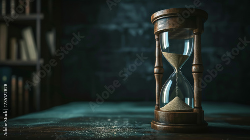Dark Room: Hourglass Resting on Table