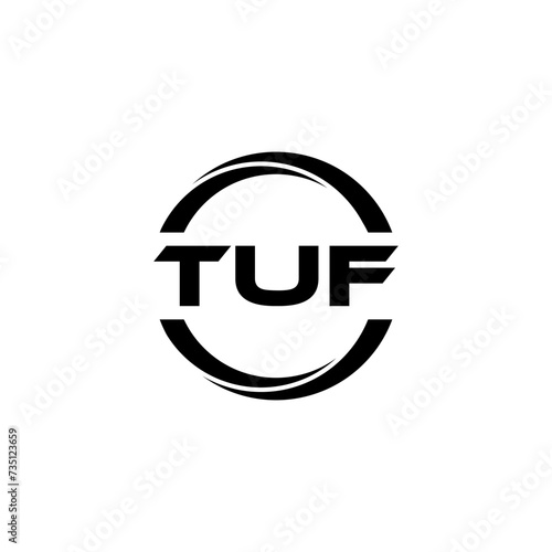 TUF letter logo design with white background in illustrator, cube logo, vector logo, modern alphabet font overlap style. calligraphy designs for logo, Poster, Invitation, etc.
