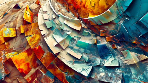 Futuristic Precision: Detailed Color Pattern in Abstractionist Art