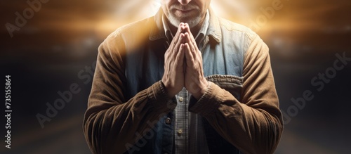 Praying hands together and woman in faith religion and hope for career opportunity or job search Prayer hand sign or emoji of christian person with worship charity and gratitude for ngo busines