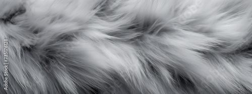 A close up of a textured gray fur texture background. Gray texture background