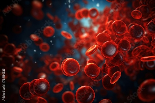 Macro red blood cells, thrombocytes in motion