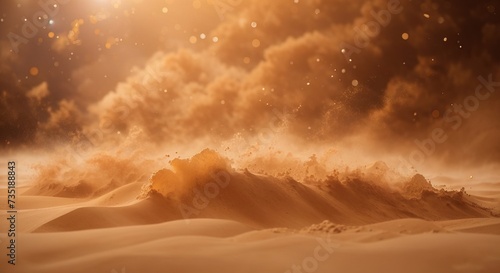 Abstract sand storm, sand explosion