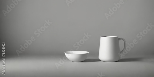 Composition of simple objects against plain background. Ai Generative