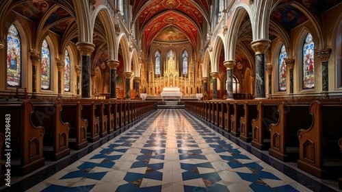 stained catholic church interior