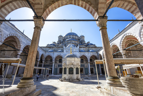 Beautiful view of the Yeni Cami Mosque in Istanbul
