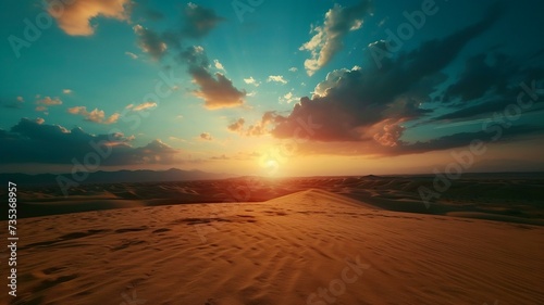 Morning Sun Sunrise Desert Land Sand Dunes