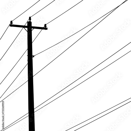 power lines on a white background